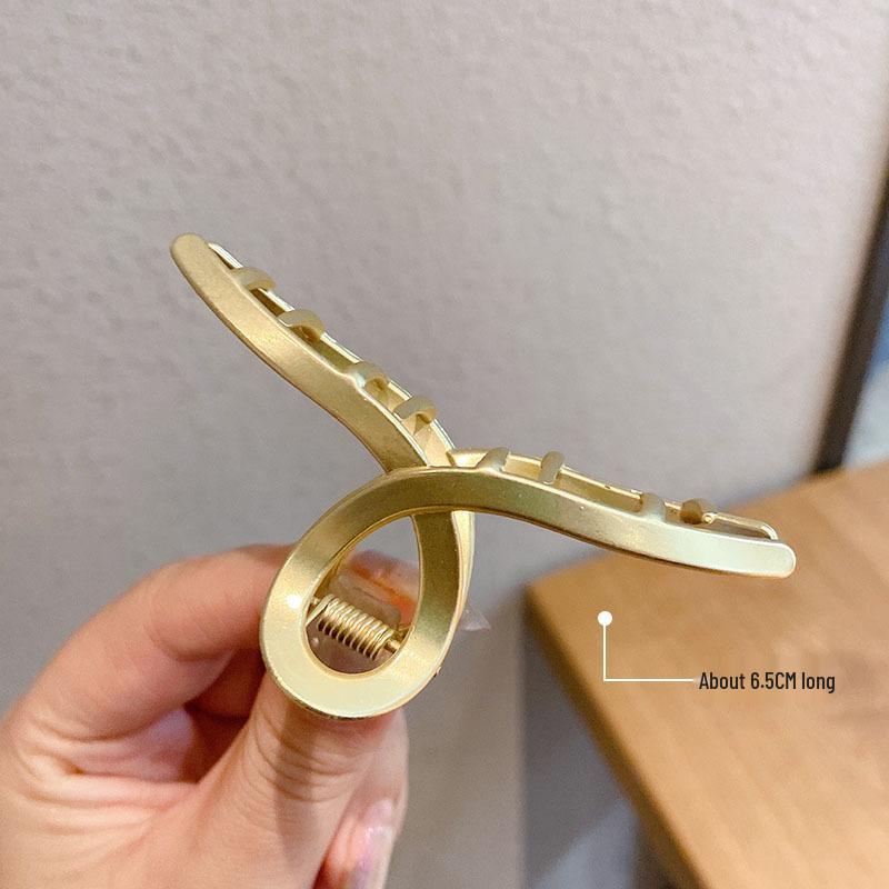 Clamă Mare Metalică pentru Păr de la un Influencer Coreean: Clips elegant modern rechin pentru femei