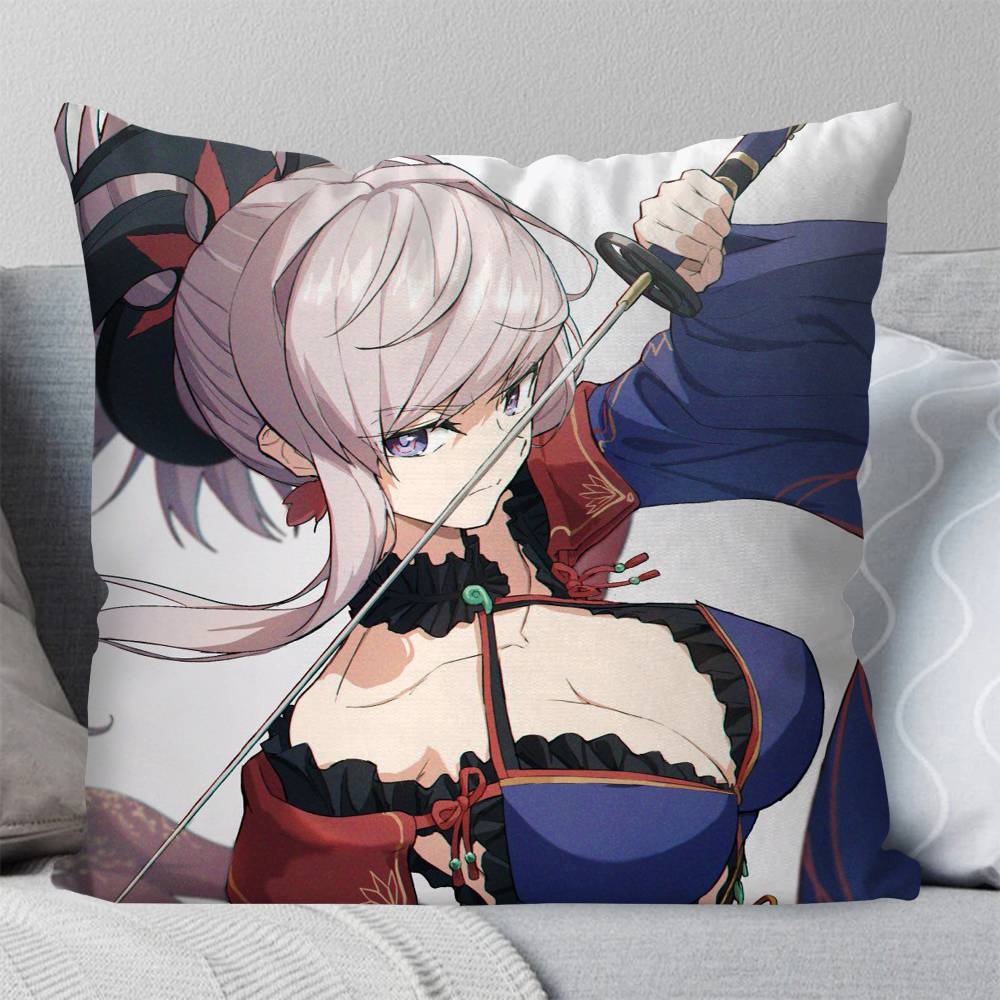 Miyamoto Musashi Animated Game Fate Grand Order Pillow Case Fashion Square Pillowcase Bedroom Sofa Room Ins Decoration Leisure