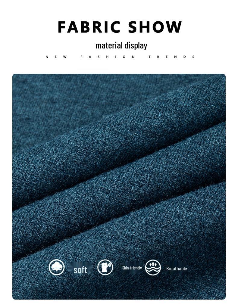 Men's Middle-Aged Casual Zipper Stand Collar Thickened Plus Velvet Base Layer Sweater - 2025 Autumn/Winter Collection