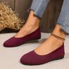 Spring Flat Bottomed Round Toe Shoes with Shallow Mouth for Mothers Knitted Fashionable Versatile Shoes