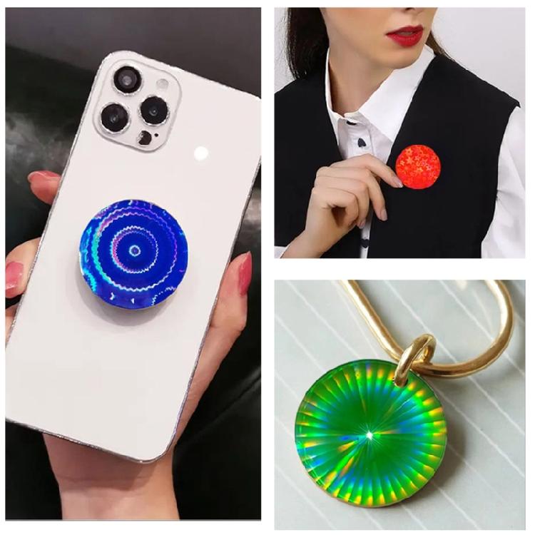 Phone Grip Silicone Mold Holographic Phone Holder Resin Mold Epoxy Jewelry Mold for Casting Badge Reel Keychain Hairclip