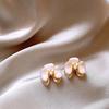 Dopamine Blooming Flower Pearl Stud Earrings Women's Unique Beautiful Earrings Fancy Accessible Luxury Earrings 925 Sterling Silver Needle