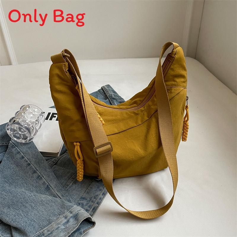 Casual Large Capacity Canvas Shoulder Bag With Zipper For Daily Use