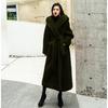 Autumn and winter casual celebrity new fashion lamb wool imitation fur coat women's medium and long lapel hooded tide