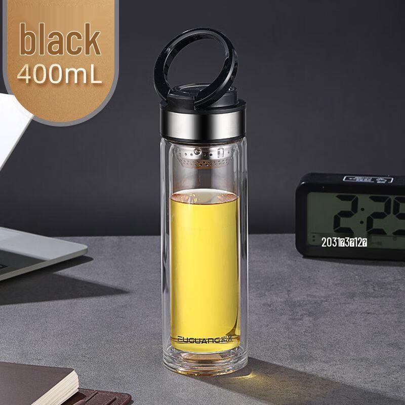 FUGUANG G1707 Double Wall Portable Glass Cup 400ml