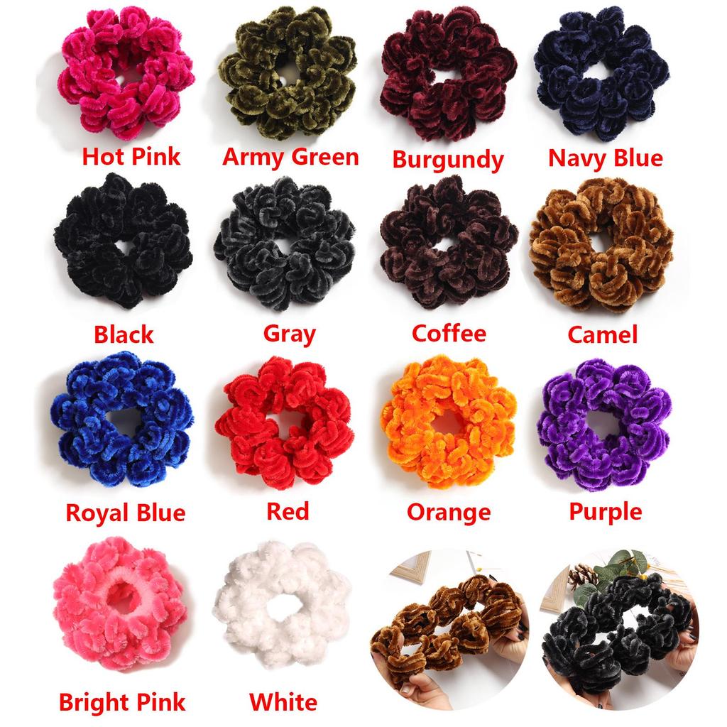 Ethnic Wool Knitted Scrunchies: Spring & Autumn Style Hair Accessories for Women
