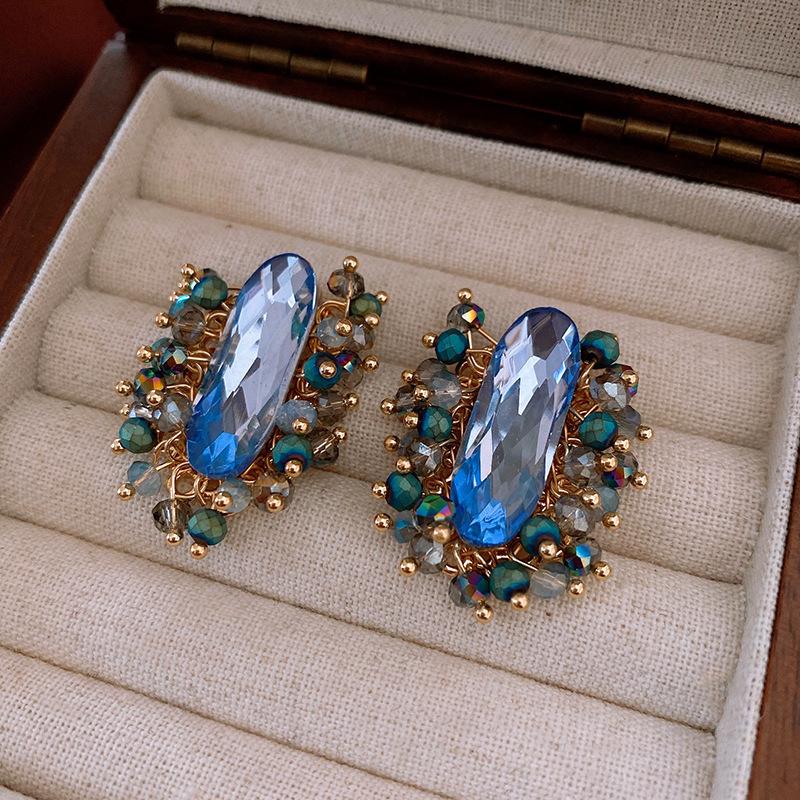 Silver Needle Zircon Flower Tassel Earrings: Elegant, High-End Studs for a Fashionable, Sophisticated Look