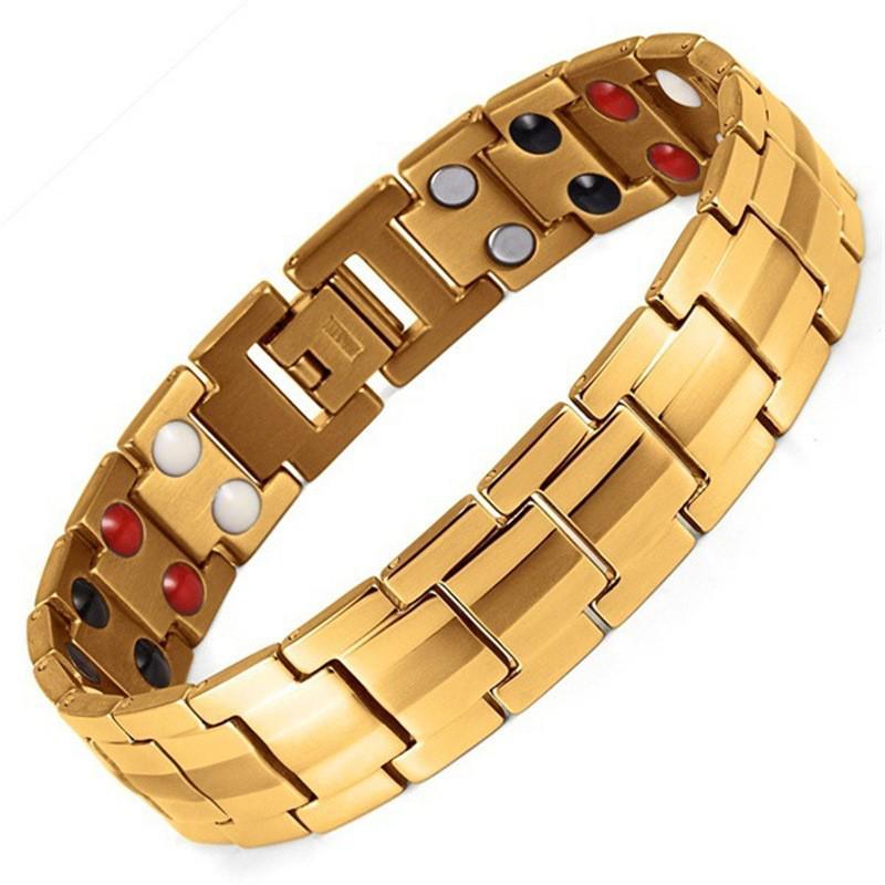 Double-Row Magnetic Men's Bracelet - Detachable European & American Style