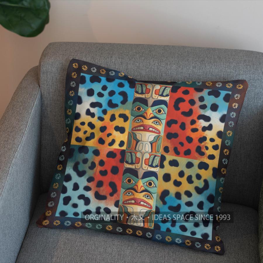 2D Exotic Leopard Design Pillow For Home Decor Pattern Cushion Cover Suitable For Sofa Bedroom Car Pillow Cover