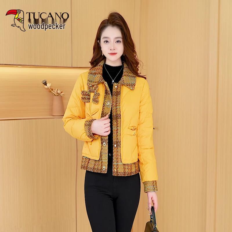

Woodpecker Women s Elegant Small Fragrance Style Down Jacket 4XL
