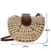 Yogodlns Summer Straw Bag For Women Semicircle Crossbody Bags Rattan Handmade Messenger Handbag Travel Beach Bags Tote