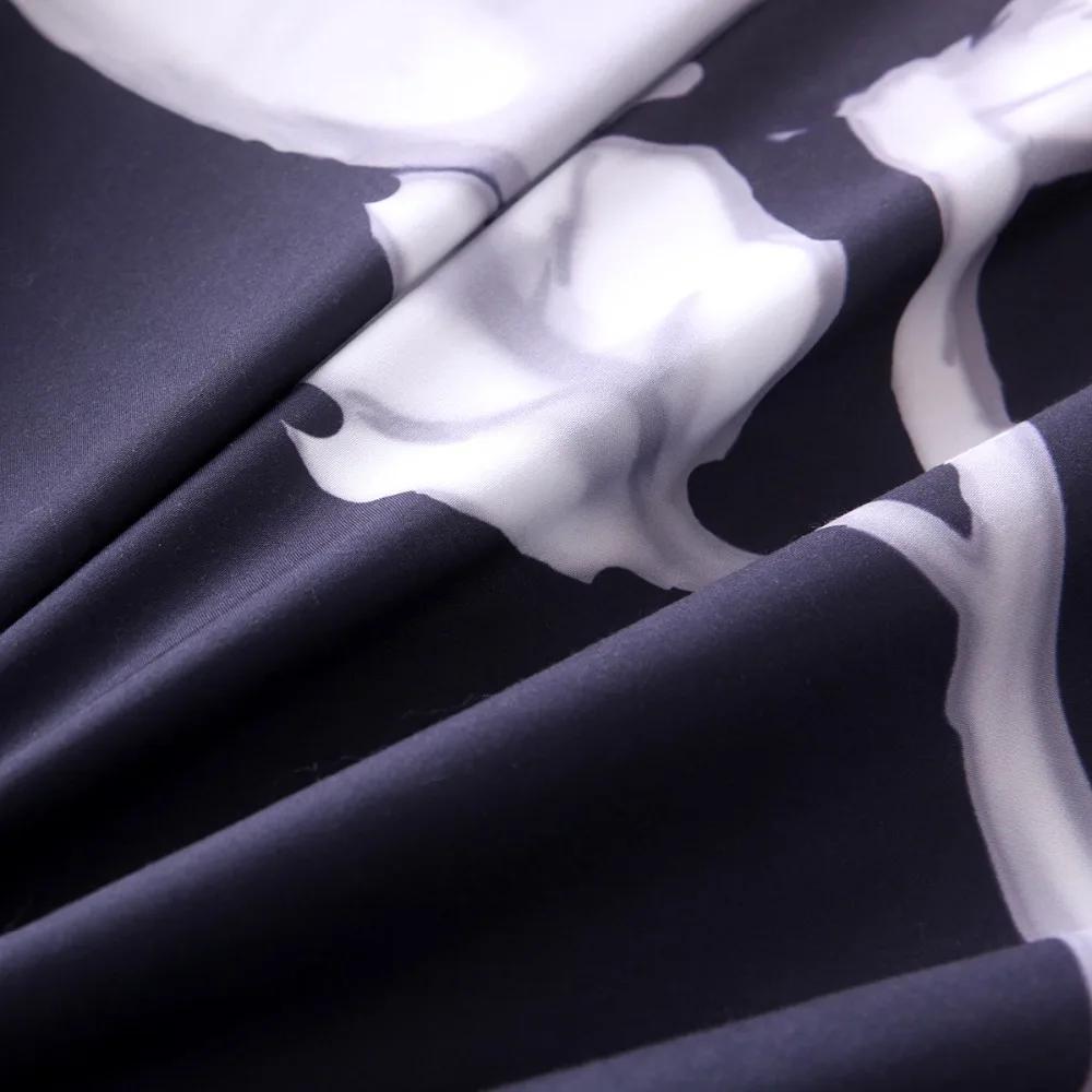 Luxury Comforter Bedding Set Halloween Gifts Bed Cover Set 100% Microfiber Fabric Rose Skull Reactive Printing California King
