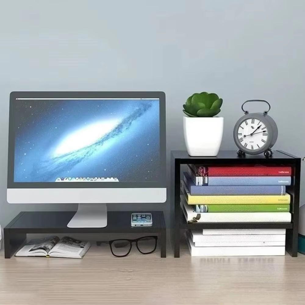 Desktop Computer Riser Stand Ideal for Dormitory Desks—Elevates Your Monitor To Improve Ergonomics and Free Up Space Underneath