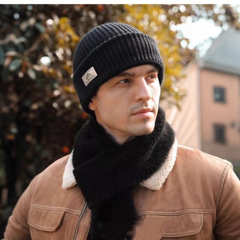 2Pcs Warm Knitted Ski Mask Cap 2In1 Winter Beanies Hats For Men Women Windproof Full Face Ski Mask Bonnet Cycling Earmuffs Hat