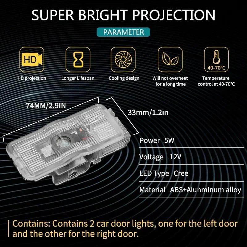 2PCS Wireless Car Door Led Welcome Laser Projector Logo Shadow Light For Citroen C5 2006-2013 C5 II 2004-2008 X7 2010-2017