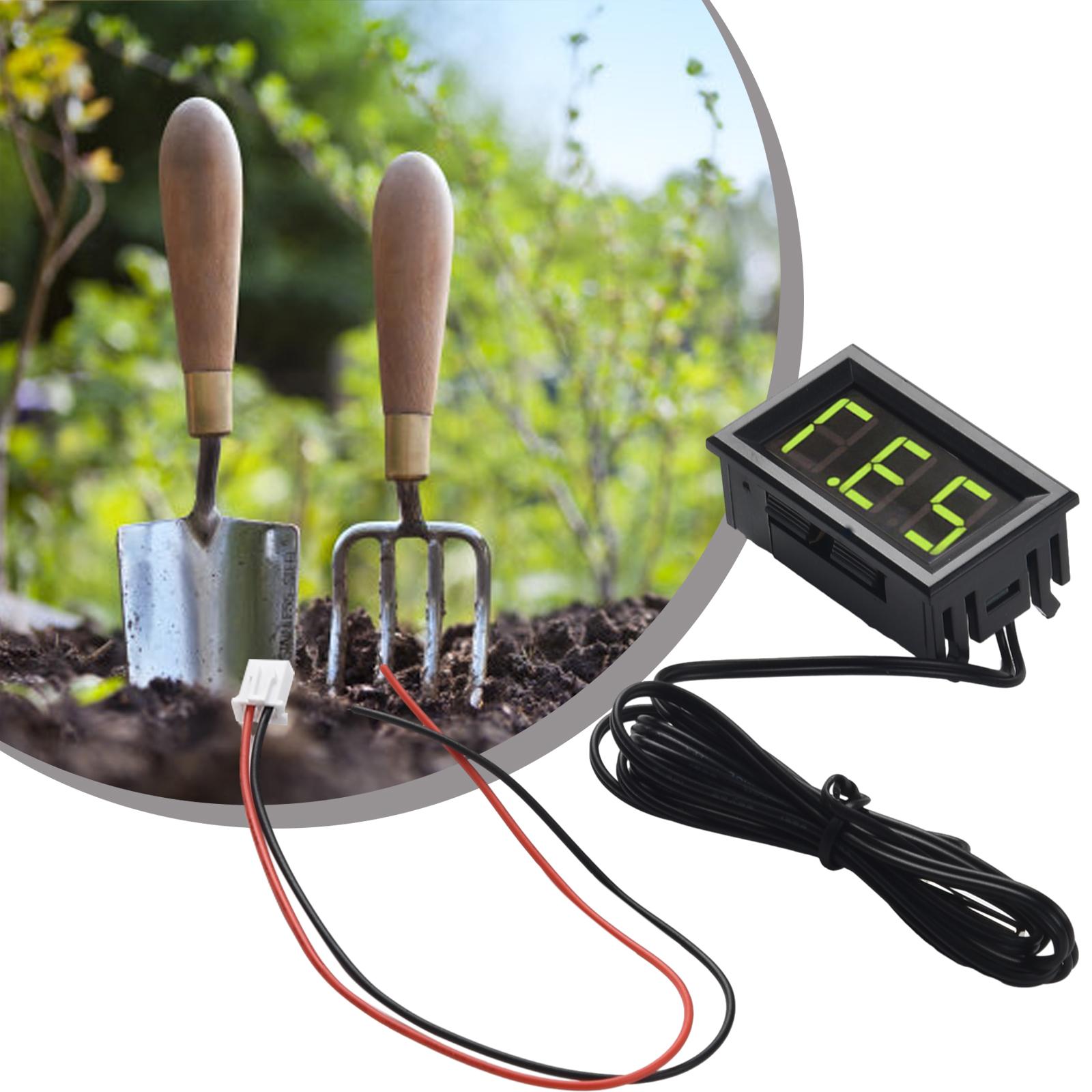 

Цифровий світлодіодний термометр -50~110°C DC 5-12V Автомобільний панельний вимірювач температури Багатофункціональний високоточний годинник DIY червоний