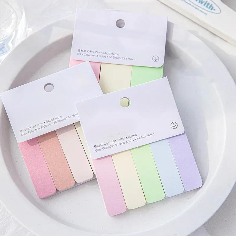 50-100Sheet Simplicity Sticky Note Solid Color Mini Notepad Creative Study Memo Pad for Kid Lovely Stationery Adhesive Index Note