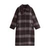 Chuyu Women's 2025 Winter Wool Blend Plaid Polo Coat