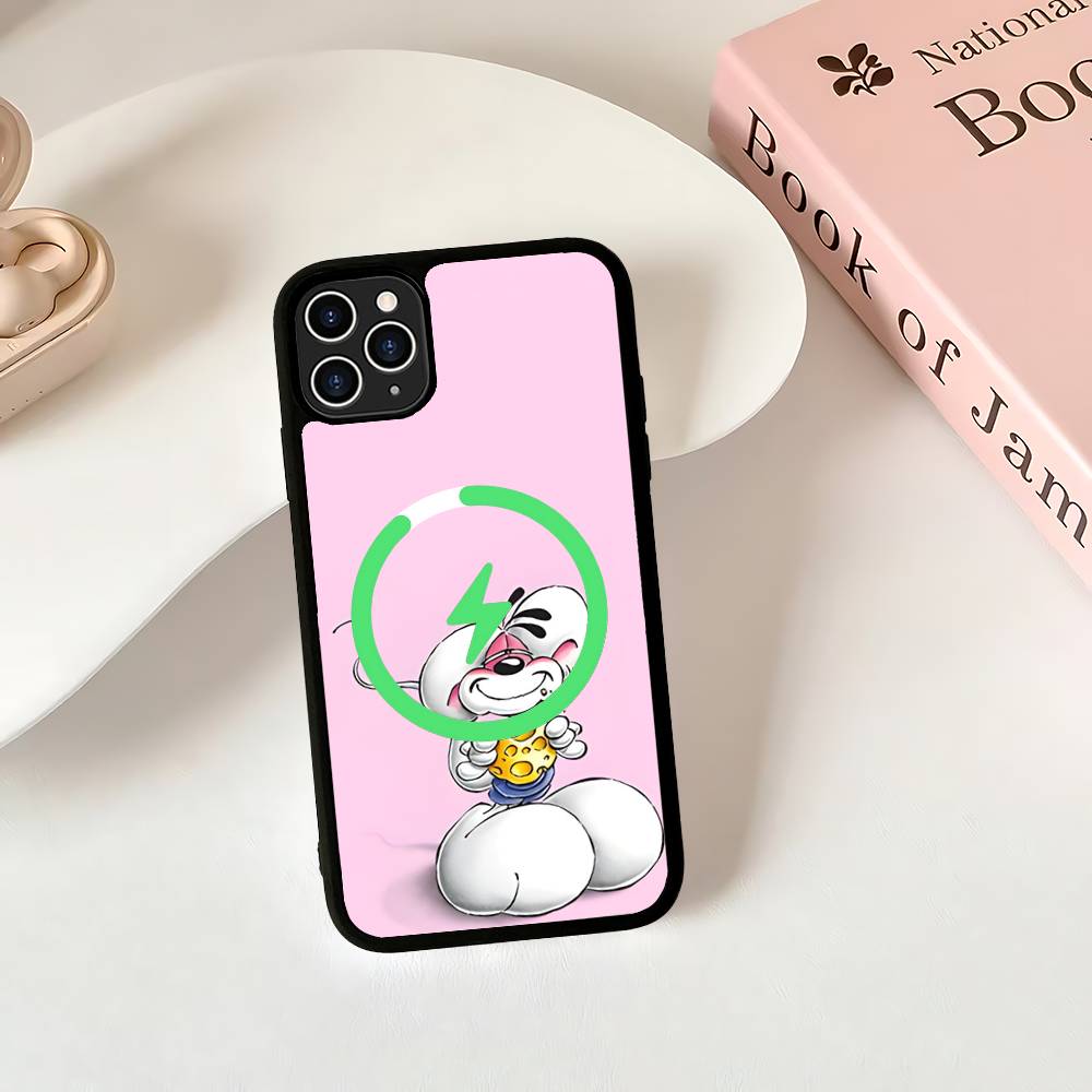 Cartoon D-Diddl Magnetic Matte Phone Case For IPhone 16 17 15 14 13 12 11 For Magsafe Wireless Charge Cover
