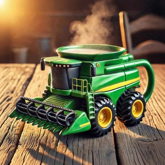Håndlaget Traktor Kaffekopp 11 Unser Halvhengerformet Kopp Vintage Landbruksmaskiner Krus Kreativ Gave til Gårds- og Lastebilelskere