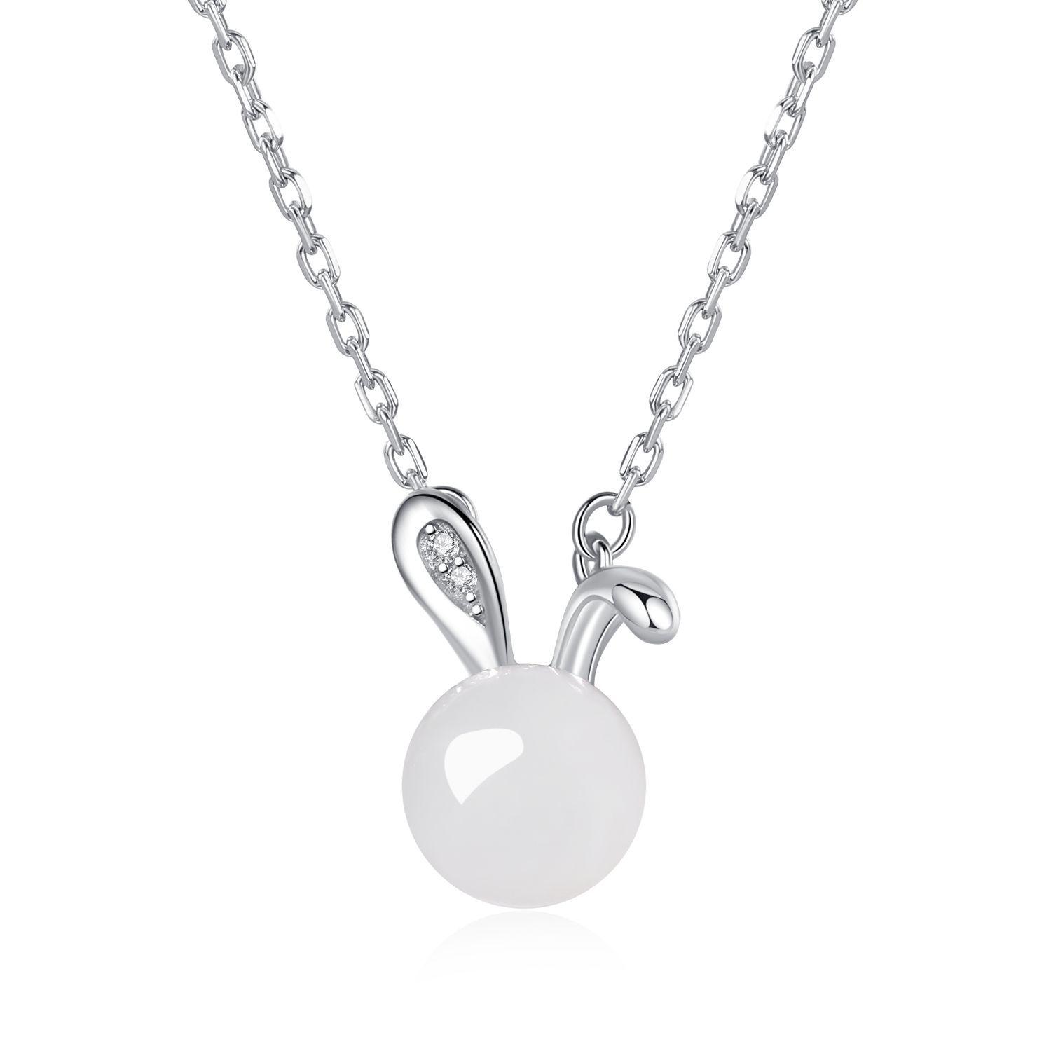

Baoyilong S925 Sterling Silver Rabbit Pendant Choker Necklace - Fresh, Cute Design for Women 925 Silver