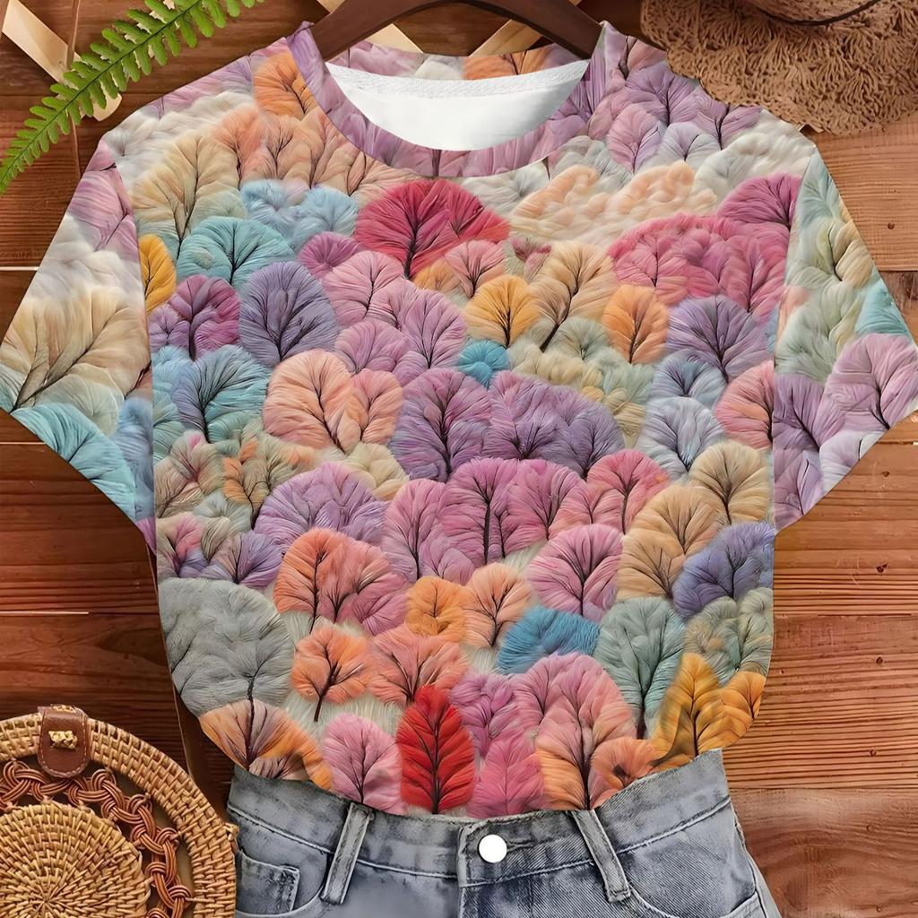 Damska koszulka 3D technologia druku trójwymiarowego spersonalizowany wzór styl uliczny casualowy top z krótkim rękawem