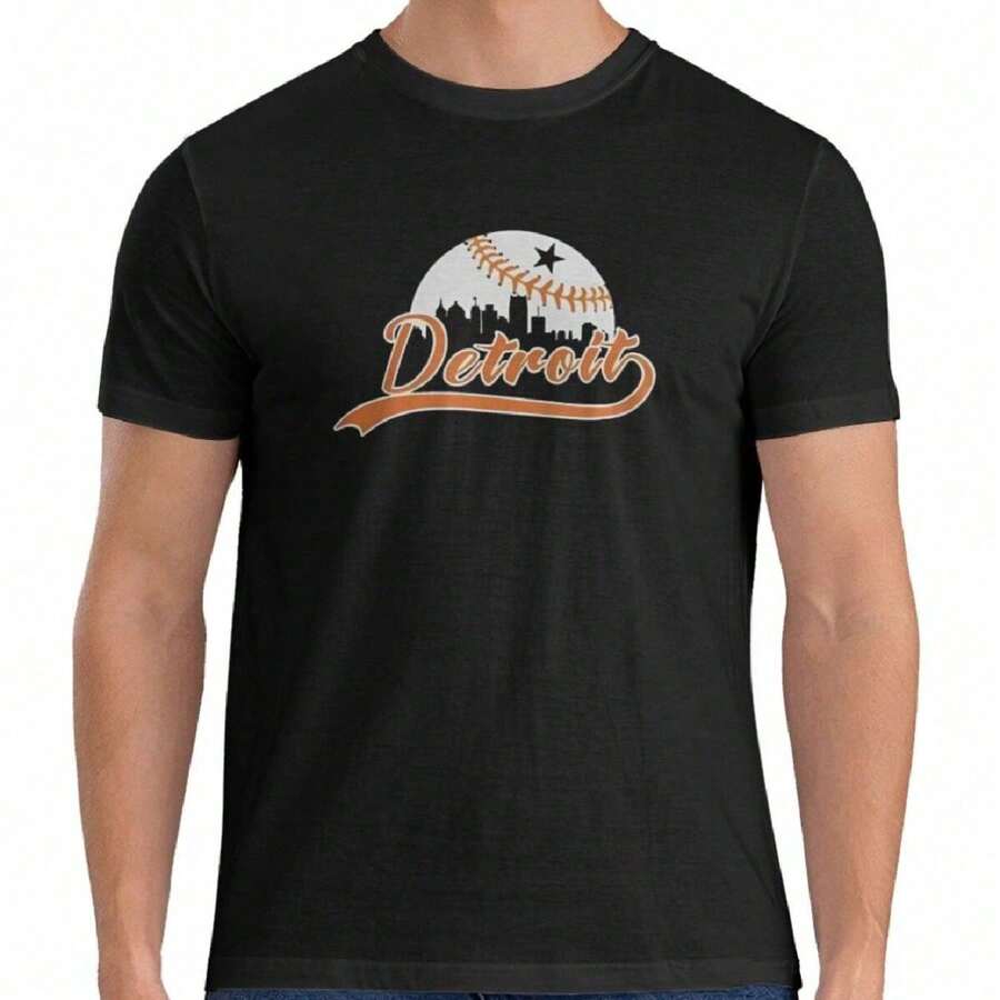 

Unisex S Detroit Baseball City SkyQINGe T-Shirt Casual T Shirts Novelty Tees, All-Season S