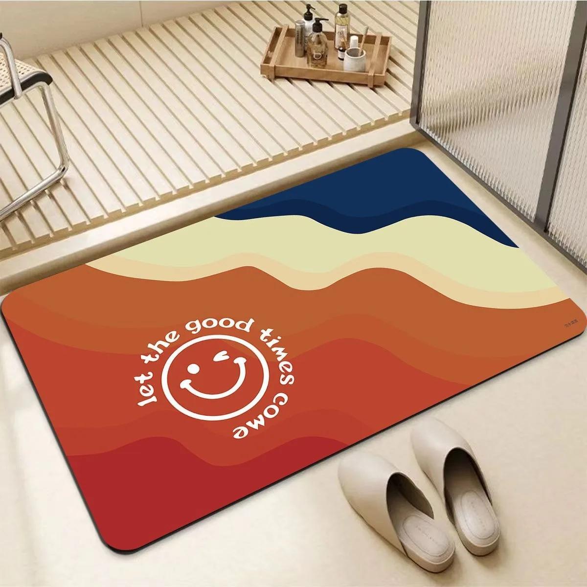 Weiche Kieselgur Badezimmer- und Toiletten-Saugmatte, rutschfeste Bodenmatte für den Eingang, schnell trocknend 40X60cm 15.7X23.6in