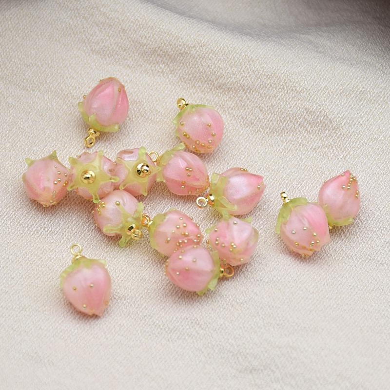 5Pcs Strawberry Resin Charms Cute Mini Pendant For Diy Earrings Necklace Jewelry Bracelets Hairpin Jewelry Accessories