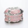 Elegant Oval Jewelry Box With Rhinestone Decor Zinc Alloy Gift Case Women Birthday Wedding Travel Souvenir Storage
