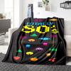 1Pc Pacman Classic Gameplay Blanket For Couch Bed Plush Cozy Fuzzy Blanket Super Soft Warm Blankets For Fall And Winter 091889