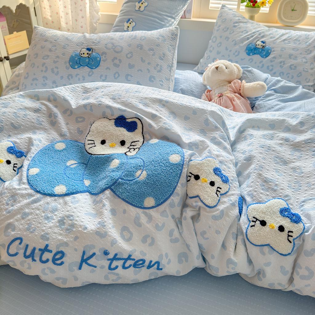 Class A Cotton Pure Cotton Cartoon Towel Embroidered Bed, Bed Sheet Quilt Cover Student Dormitory, Bed Hat