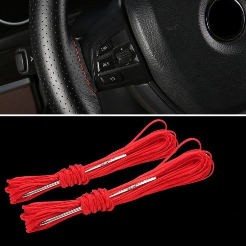 Car Steering Wheel Cover Needles And Braid Thread Car Covers Suite 6 Color DIY Texture Soft Auto Accessories