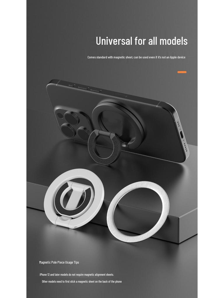 Duální magnetický držák na telefon: Stolní a do auta, Skládací kovový design pro živé vysílání, Samospoušť a 360° rotace.