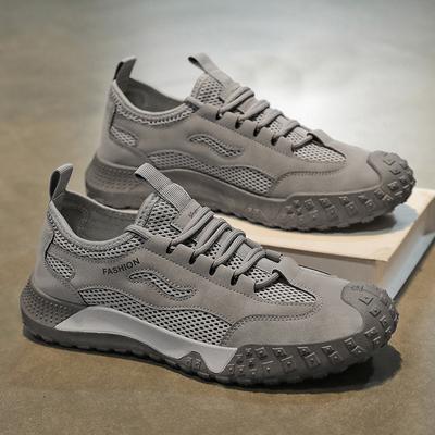 Arbeitsschuhe Herrenschuhe Sommer atmungsaktives Mesh hohle Mesh-Schuhe Sportschuhe rutschfest und verschleißfest lässige Outdoor-Arbeits-Board-Schuhe