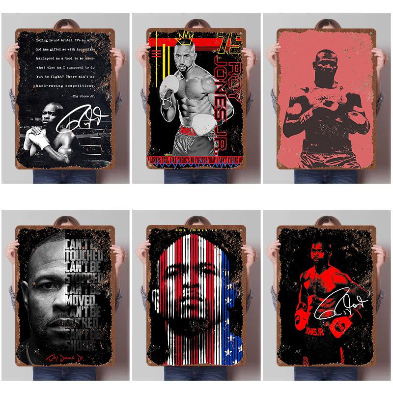 Roy Jones Jr Boxer Metal Posters Custom Vintage Metal Signs Wall Art Retro Tin Plaque for Man Cave Decoration Bedroom Desk Decor