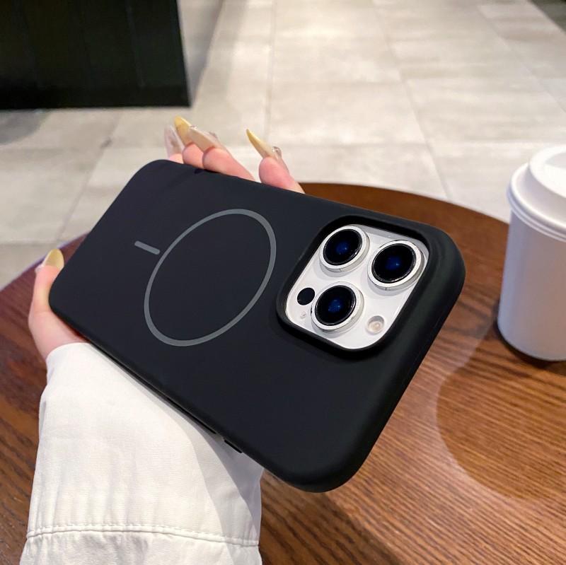 Luxury Original Liquid Silicone Case for iPhone 16 15 14 13 12 11 Pro Max Plus For Magsafe Magnetic Wireless Charge Soft Cover