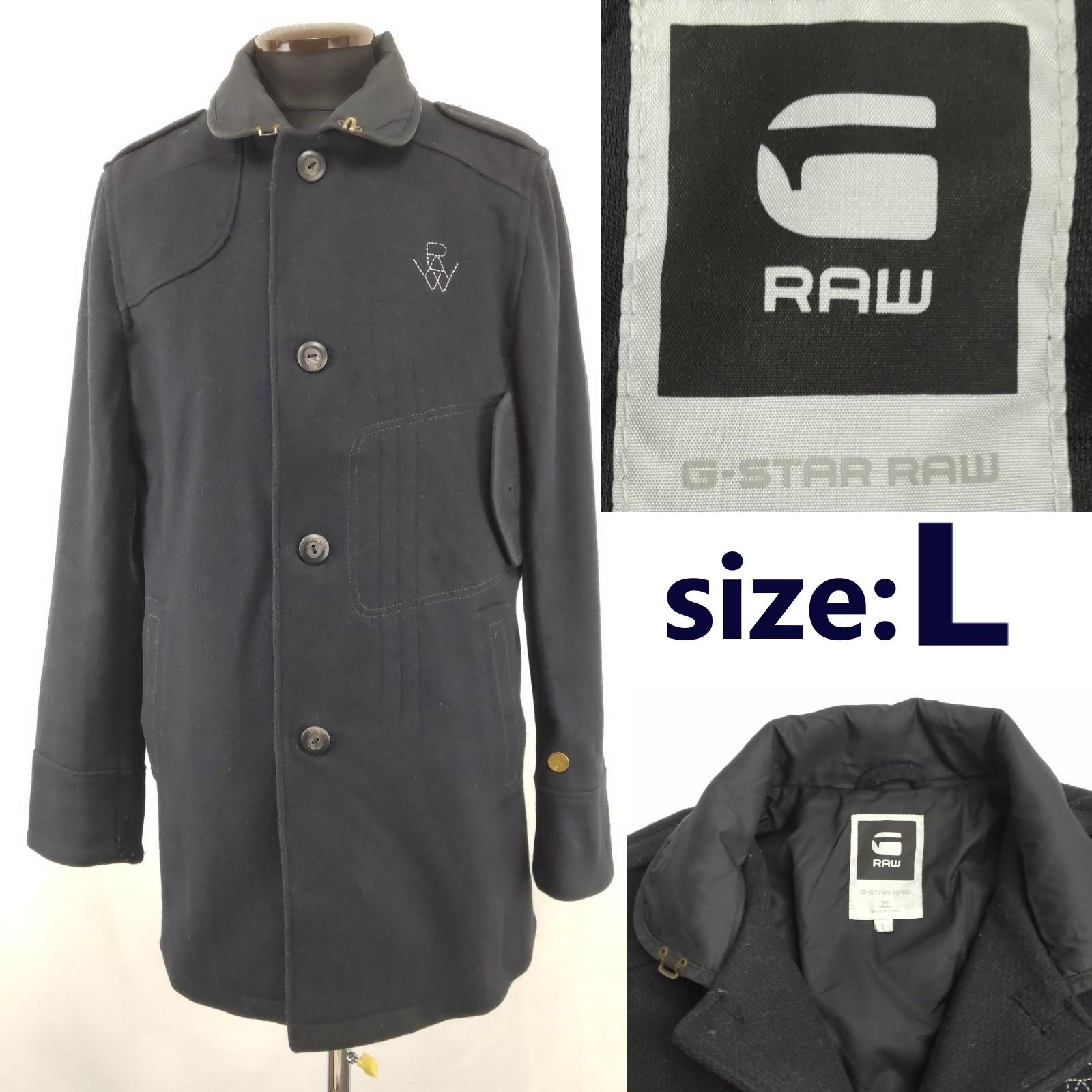 

Excellent Condition G-STAR Wool Stand Collar Long Coat L Men Black(USED)