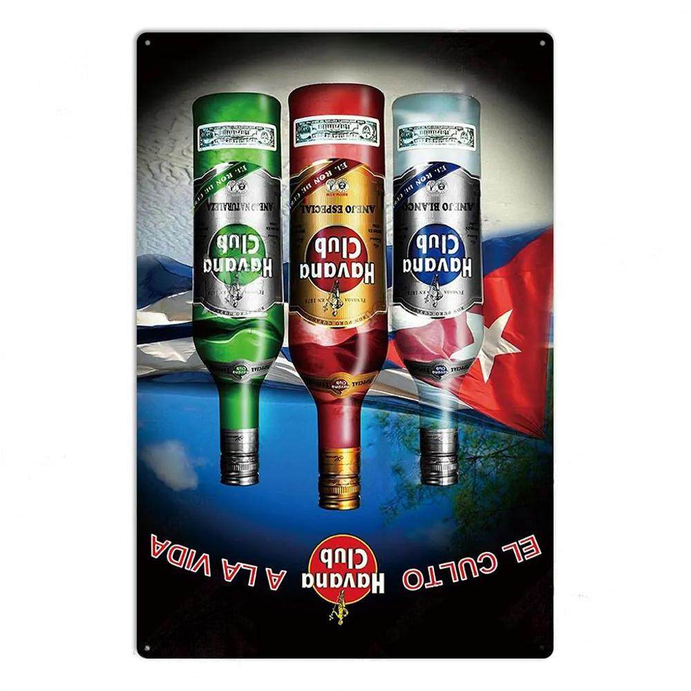 Havana Rum Vintage Tin Signs Metal Posters Decor Retro Plaque Stickers for Pub Club Man