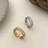 Korean Zirconia Hollow Luxury High-End Cool Style Open Ring