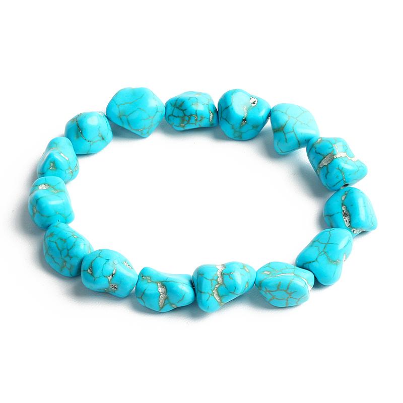 Bohemian Turquoises Beads Bracelets for Women Reiki Nature Stone Cube Cylinder Irregular Bracelets Healing Healthcare Jewelry
