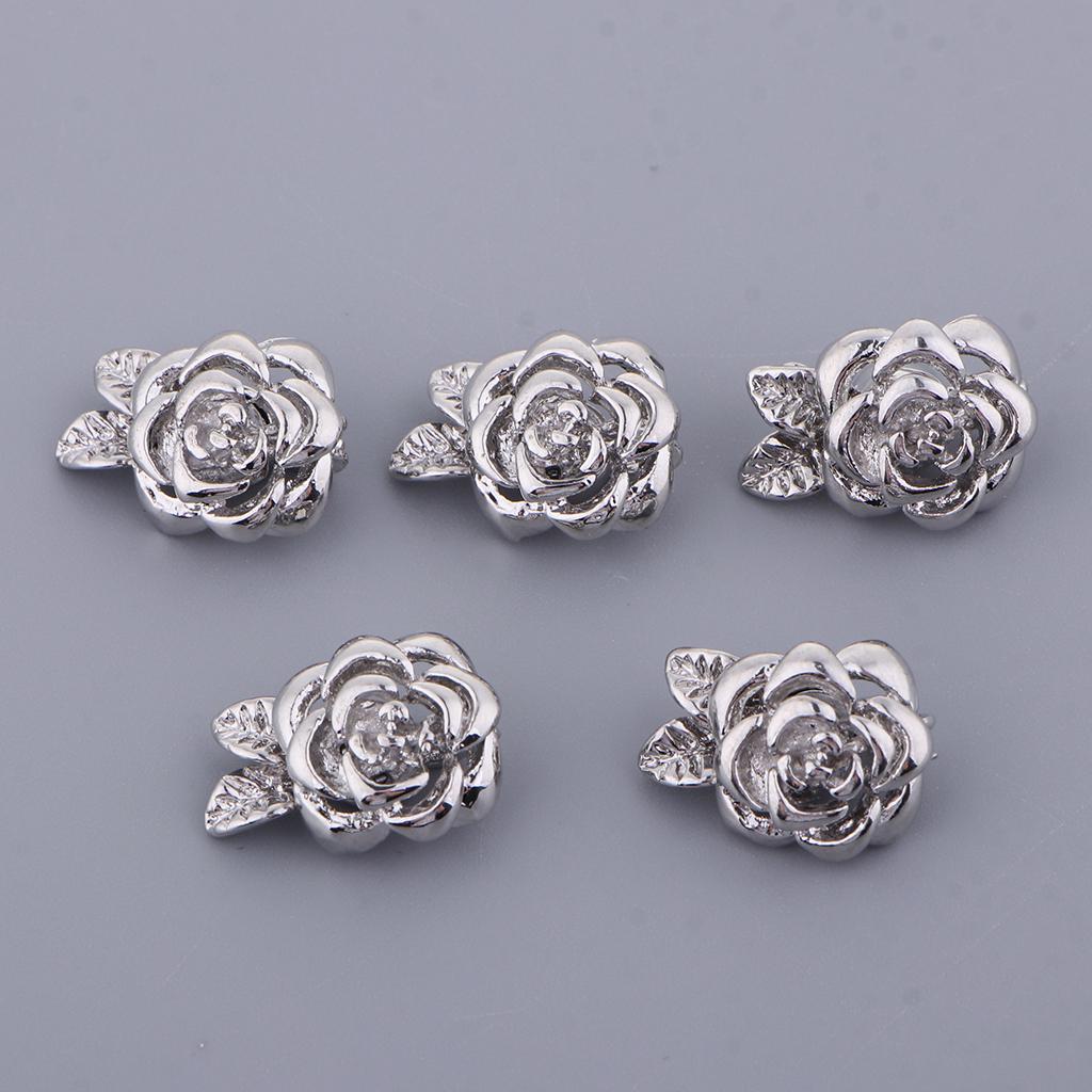 5Pak Rose Flower Magnetic Clasps DIY Armbånd Kroker Endespenne smykker