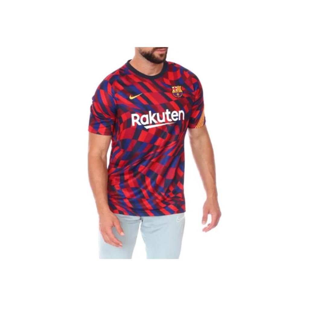 Nike FC Barcelona 2020/21 Red Blue Pre-Match Soccer Jersey CD5812-658