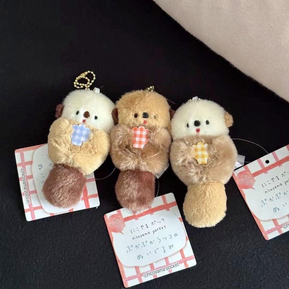Doll Otter Hold Shell Key Chain Trinket Anime Key Ring Cute Backpack Charms  Gift