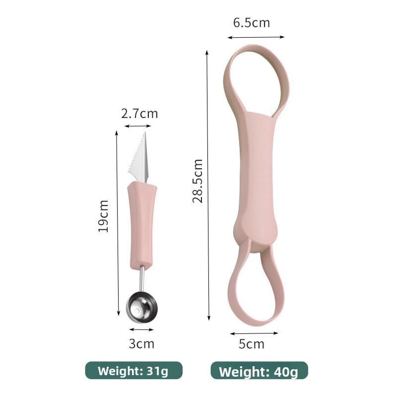 

Три-в-одном Фруктовый Многофункциональный Нож для Карвинга Дыни и Фруктов Кухонный Инструмент для Удаления Семян и Мякоти Фруктов и Овощей, Ложка для Выкапывания Шариков Мороженого розовый