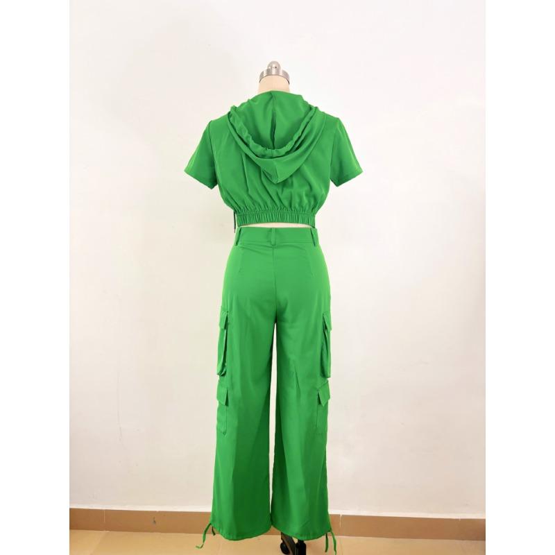 YYFS Women's Fashion Casual Summer Spring Solid Color Print Short Sleeve Hooded Blouses & Shirts Trousers Pants Suits