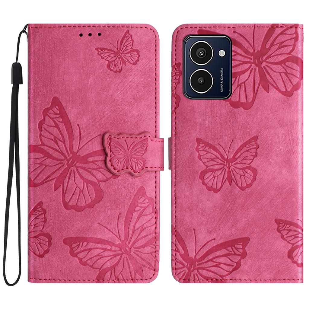 For HMD Pulse Pro Case Butterfly Design Flip Wallet Leather Phone Cover Skin-Touch