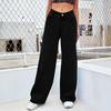 Women's Straight Leg Jeans High Waisted Wide Leg Jeans Casual Stretchy Denim Pants Loose Baggy Trousers