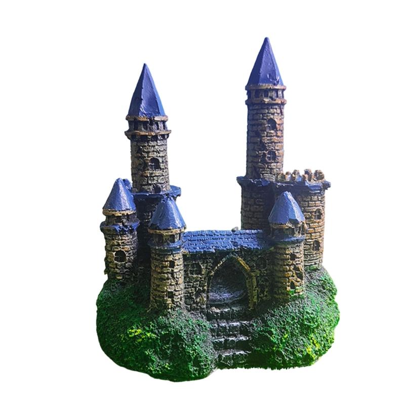 Aquarium Castles Statue Artificial Hideouts House Resin Aquarium Decorations Art Crafts  Habitat Ornaments