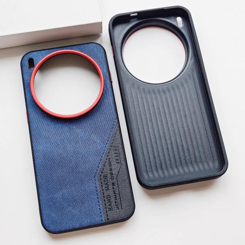 For VIVO X300 Ultra Case Matte Cowboy Leather Texture Splicing Silicone Hard Cover For Vivo X300 Ultra Shell Dustproof Bumper
